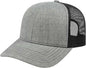 Cap America I3035 Blended Wool Acrylic Modified Flat Bill with Mesh Back Cap - Heather Black - Gray Black / One Size
