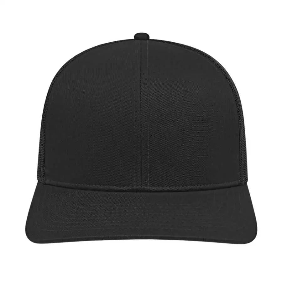 Cap America I3038 Poly/Cotton Mesh Back Cap - Black - Black / One Size Fits Most