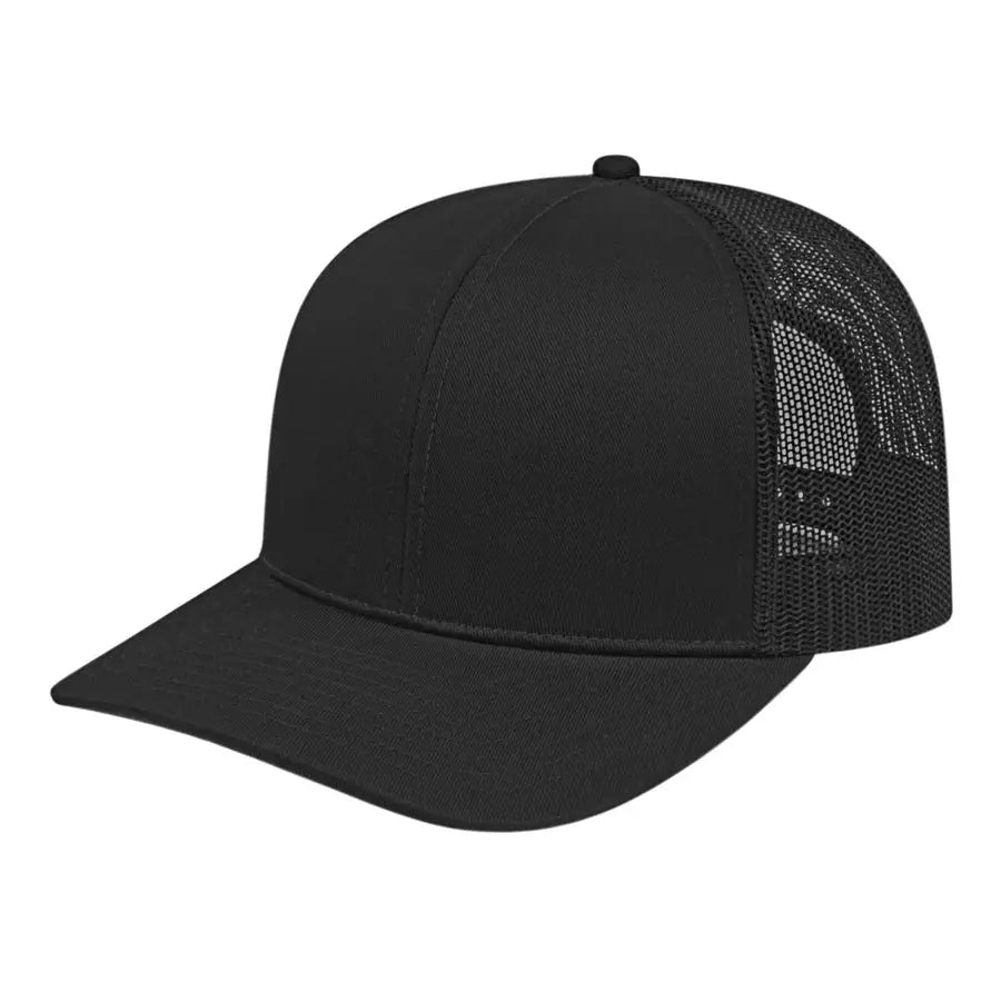 Cap America I3038 Poly/Cotton Mesh Back Cap - Black - Black / One Size Fits Most