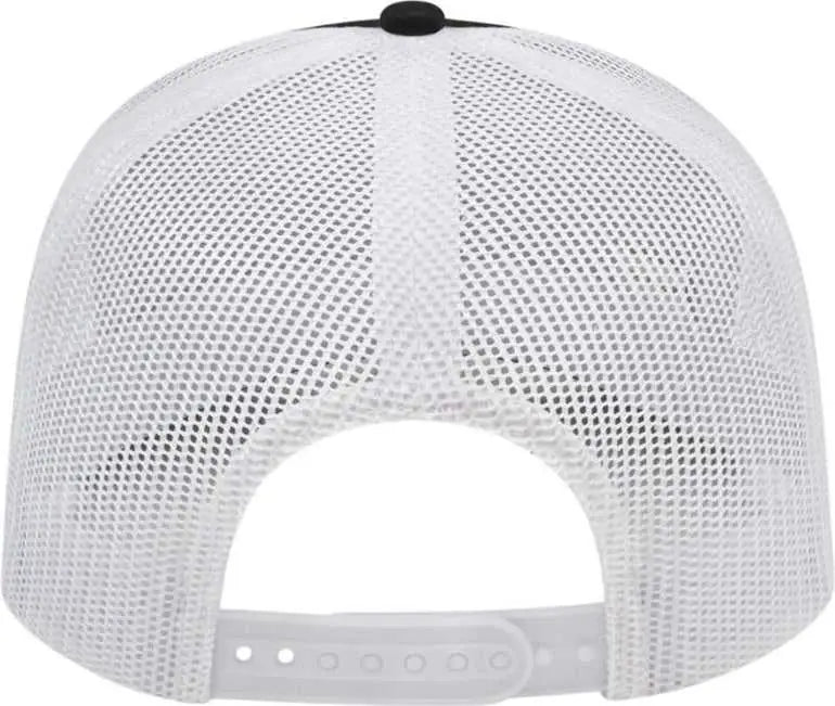 Cap America I3038 Poly/Cotton Mesh Back Cap - Black White - Black White / One Size Fits Most