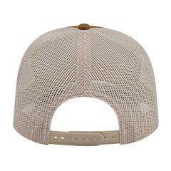Cap America I3038 Poly/Cotton Mesh Back Cap Carame White Tan White / One Size Fits Most