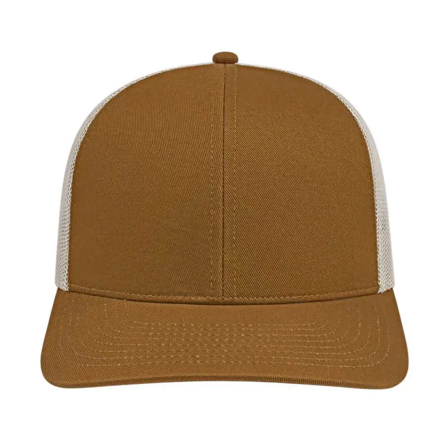 Cap America I3038 Poly/Cotton Mesh Back Cap - Carame White - Tan White / One Size Fits Most