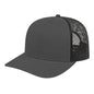Cap America I3038 Poly/Cotton Mesh Back Cap Charcoal Black Dark Gray Black / One Size Fits Most