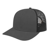 Cap America I3038 Poly/Cotton Mesh Back Cap Charcoal Black Dark Gray Black / One Size Fits Most