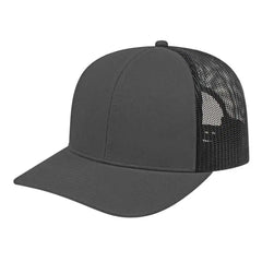 Cap America I3038 Poly/Cotton Mesh Back Cap Charcoal Black Dark Gray Black / One Size Fits Most