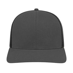 Cap America I3038 Poly/Cotton Mesh Back Cap Charcoal Black Dark Gray Black / One Size Fits Most
