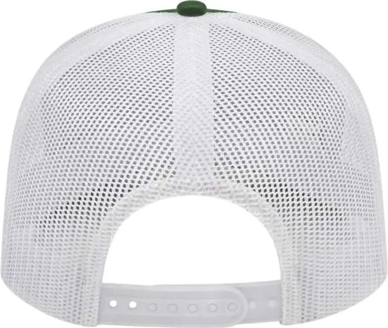 Cap America I3038 Poly/Cotton Mesh Back Cap - Dark Green White - Forest White / One Size Fits Most