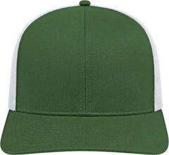 Cap America I3038 Poly/Cotton Mesh Back Cap Dark Green White Forest White / One Size Fits Most