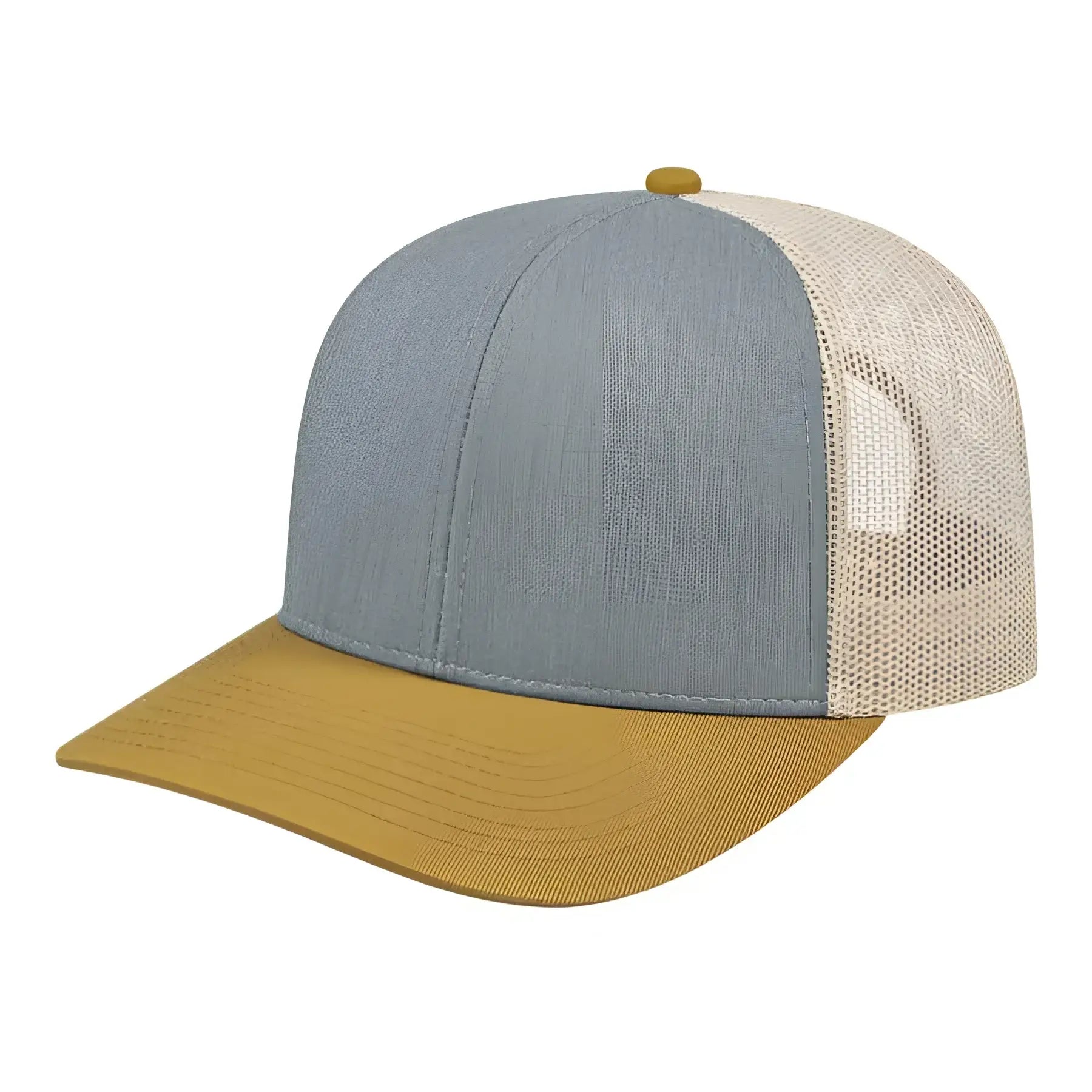 Cap America I3038 Poly/Cotton Mesh Back Cap - Heather Amber Stone - Gray Orange / One Size Fits Most