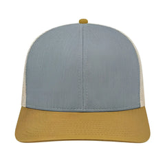 Cap America I3038 Poly/Cotton Mesh Back Cap Heather Amber Stone Gray Orange / One Size Fits Most