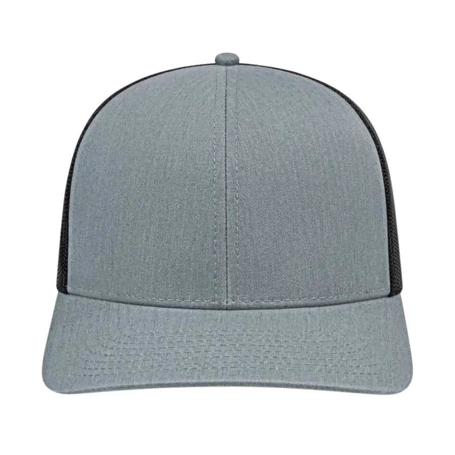 Cap America I3038 Poly/Cotton Mesh Back Cap - Heather Black - Gray Black / One Size Fits Most