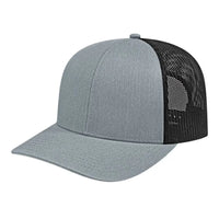 Cap America I3038 Poly/Cotton Mesh Back Cap Heather Black Gray Black / One Size Fits Most