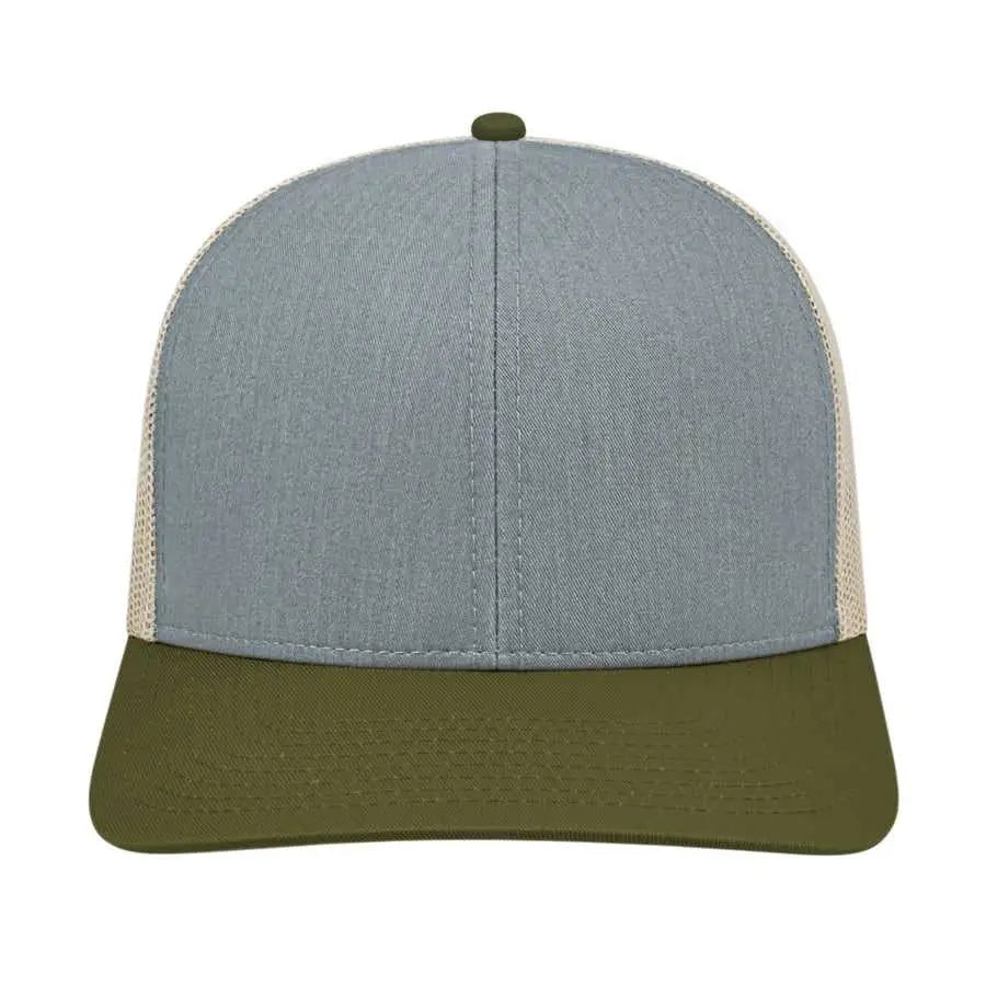 Cap America I3038 Poly/Cotton Mesh Back Cap - Heather Loden Stone - Gray Dark Gray / One Size Fits Most