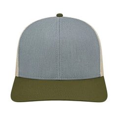 Cap America I3038 Poly/Cotton Mesh Back Cap Heather Loden Stone Gray Dark Gray / One Size Fits Most