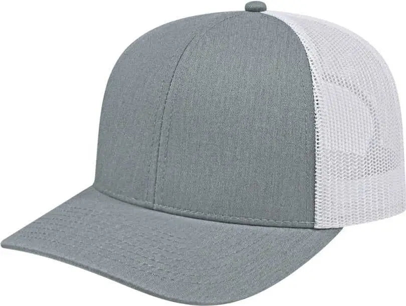 Cap America I3038 Poly/Cotton Mesh Back Cap - Heather White - Gray White / One Size Fits Most