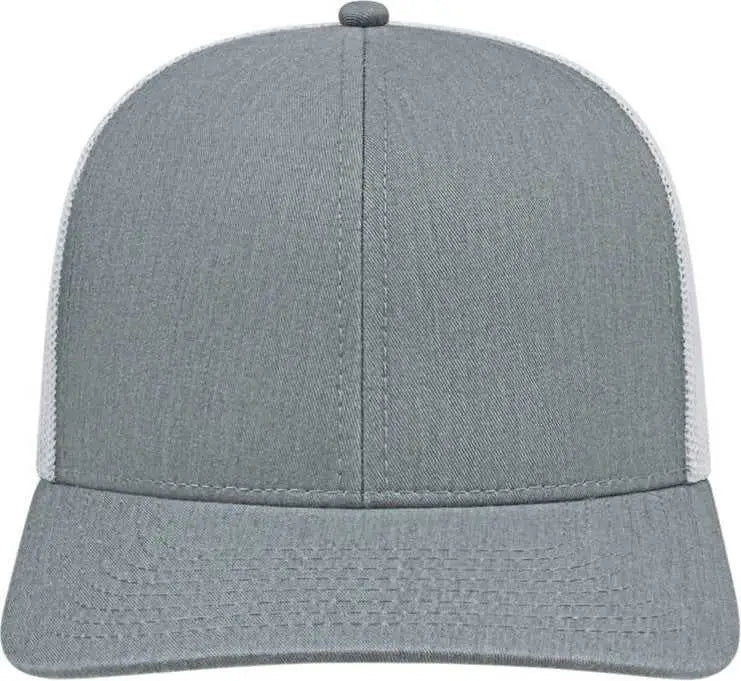 Cap America I3038 Poly/Cotton Mesh Back Cap - Heather White - Gray White / One Size Fits Most