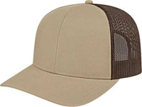 Cap America I3038 Poly/Cotton Mesh Back Cap Khaki Brown Khaki Coffee / One Size Fits Most