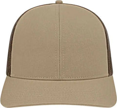 Cap America I3038 Poly/Cotton Mesh Back Cap Khaki Brown Khaki Coffee / One Size Fits Most