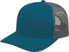 Cap America I3038 Poly/Cotton Mesh Back Cap Marine Blue Charcoal Marine Blue Charcoal / One Size Fits Most