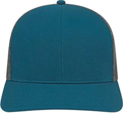 Cap America I3038 Poly/Cotton Mesh Back Cap Marine Blue Charcoal Marine Blue Charcoal / One Size Fits Most