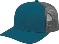Cap America I3038 Poly/Cotton Mesh Back Cap Marine Blue Charcoal Marine Blue Charcoal / One Size Fits Most