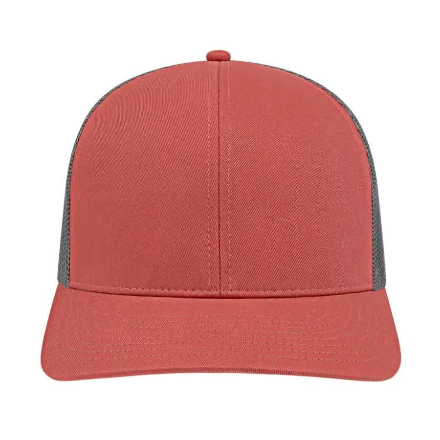 Cap America I3038 Poly/Cotton Mesh Back Cap - Nantucket Red Charcoal - Red Dark Gray / One Size Fits Most