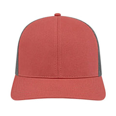 Cap America I3038 Poly/Cotton Mesh Back Cap Nantucket Red Charcoal Red Dark Gray / One Size Fits Most