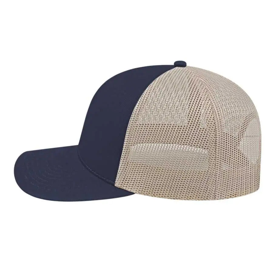 Cap America I3038 Poly/Cotton Mesh Back Cap - Navy Stone - Navy Ivory / One Size Fits Most