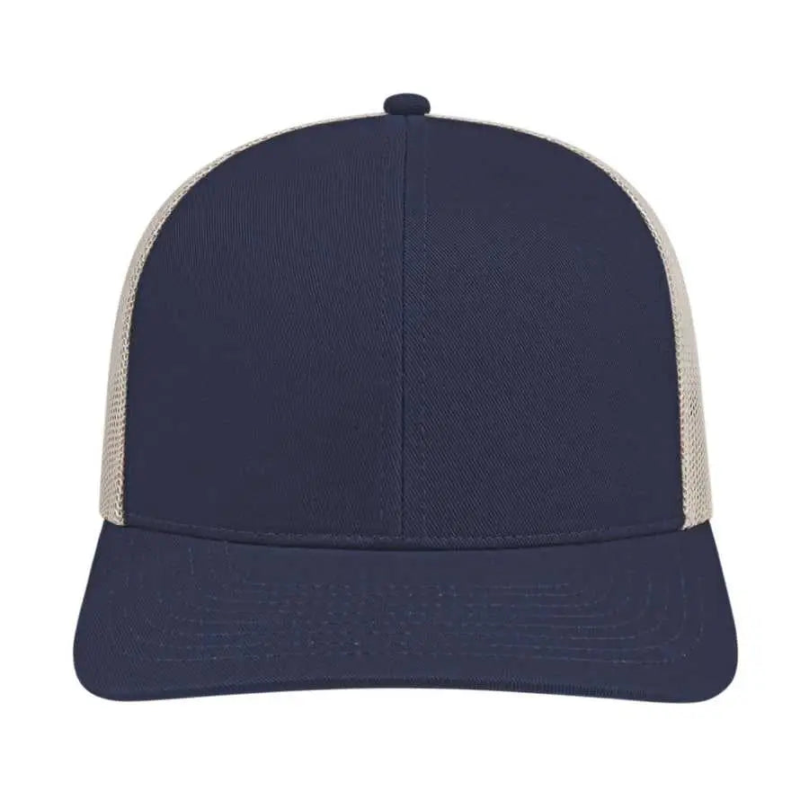 Cap America I3038 Poly/Cotton Mesh Back Cap - Navy Stone - Navy Ivory / One Size Fits Most