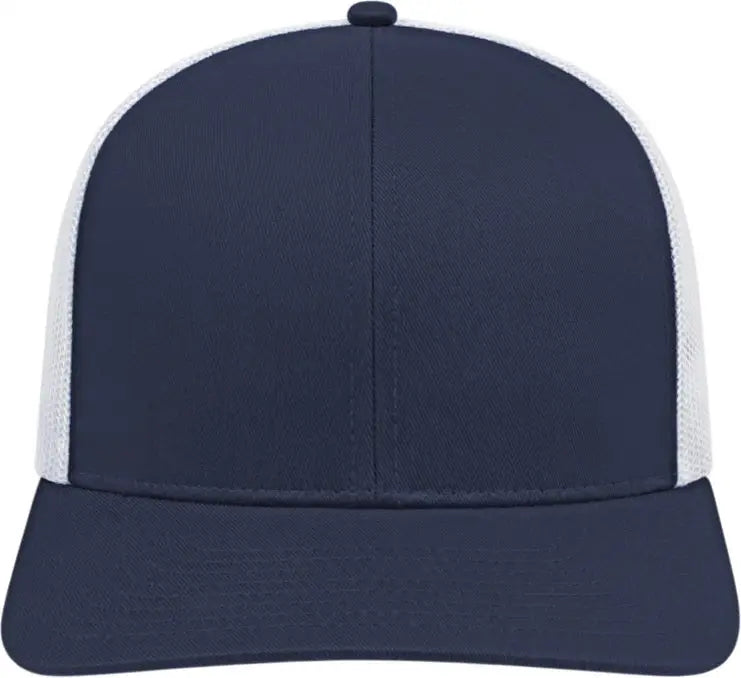 Cap America I3038 Poly/Cotton Mesh Back Cap - Navy White - Navy White / One Size Fits Most