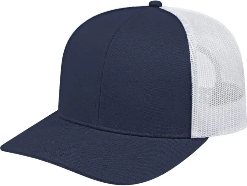 Cap America I3038 Poly/Cotton Mesh Back Cap - Navy White - Navy White / One Size Fits Most