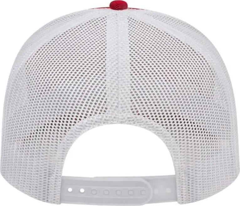 Cap America I3038 Poly/Cotton Mesh Back Cap - Red White - Red White / One Size Fits Most
