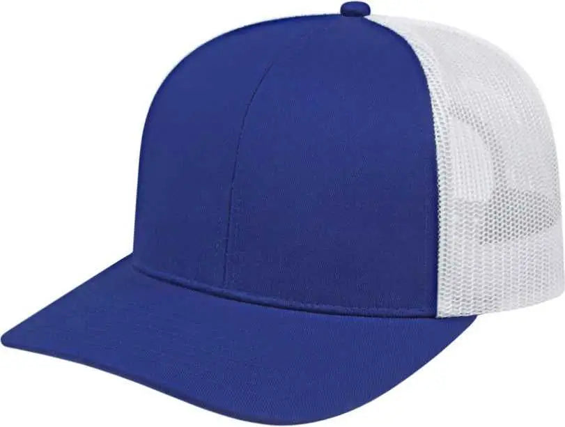 Cap America I3038 Poly/Cotton Mesh Back Cap - Royal White - Royal White / One Size Fits Most