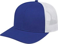Cap America I3038 Poly/Cotton Mesh Back Cap Royal White Royal White / One Size Fits Most