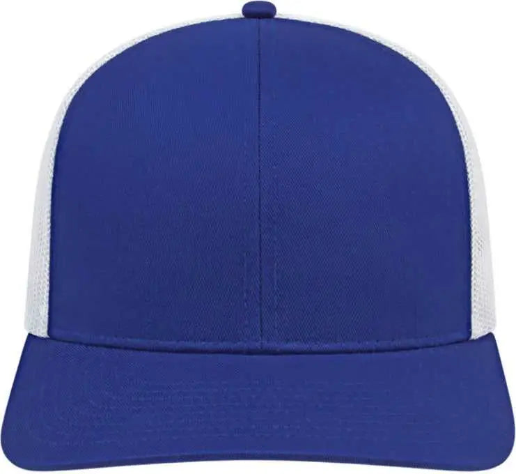 Cap America I3038 Poly/Cotton Mesh Back Cap - Royal White - Royal White / One Size Fits Most