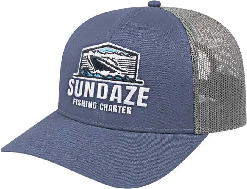 Cap America I3038 Poly/Cotton Mesh Back Cap - Slate Blue Charcoal - Blue Dark Gray / One Size Fits Most