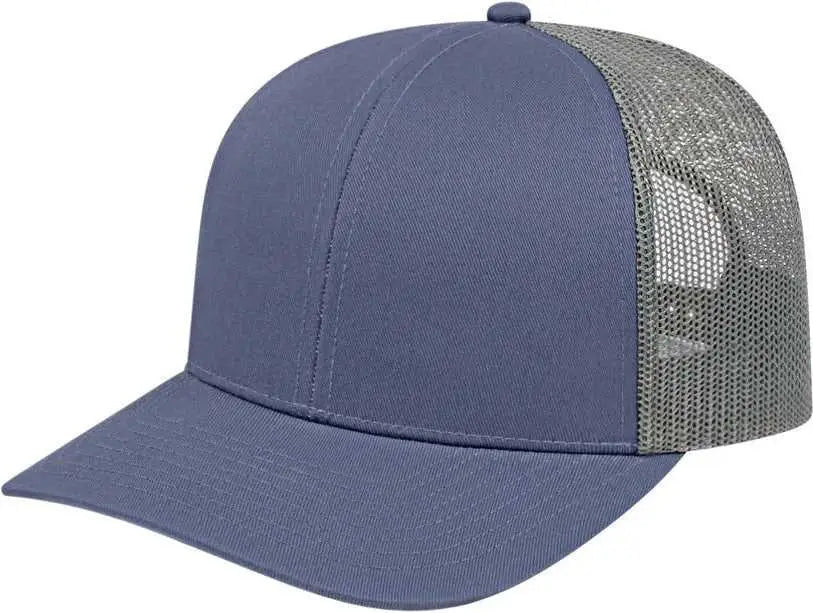 Cap America I3038 Poly/Cotton Mesh Back Cap Slate Blue Charcoal Blue Dark Gray / One Size Fits Most