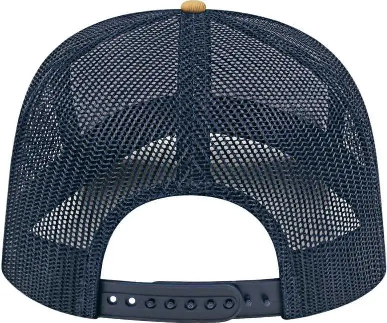 Cap America I3038 Poly/Cotton Mesh Back Cap - White Amber Navy - White Gold / One Size Fits Most