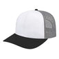 Cap America I3038 Poly/Cotton Mesh Back Cap White Black Gray White Black / One Size Fits Most