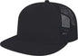 Cap America i3057 7 Panel Trucker Mesh Back Cap Black Black / One Size Fits Most