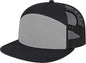 Cap America i3057 7 Panel Trucker Mesh Back Cap - Black Gray Black - Black Gray Black / One Size Fits Most
