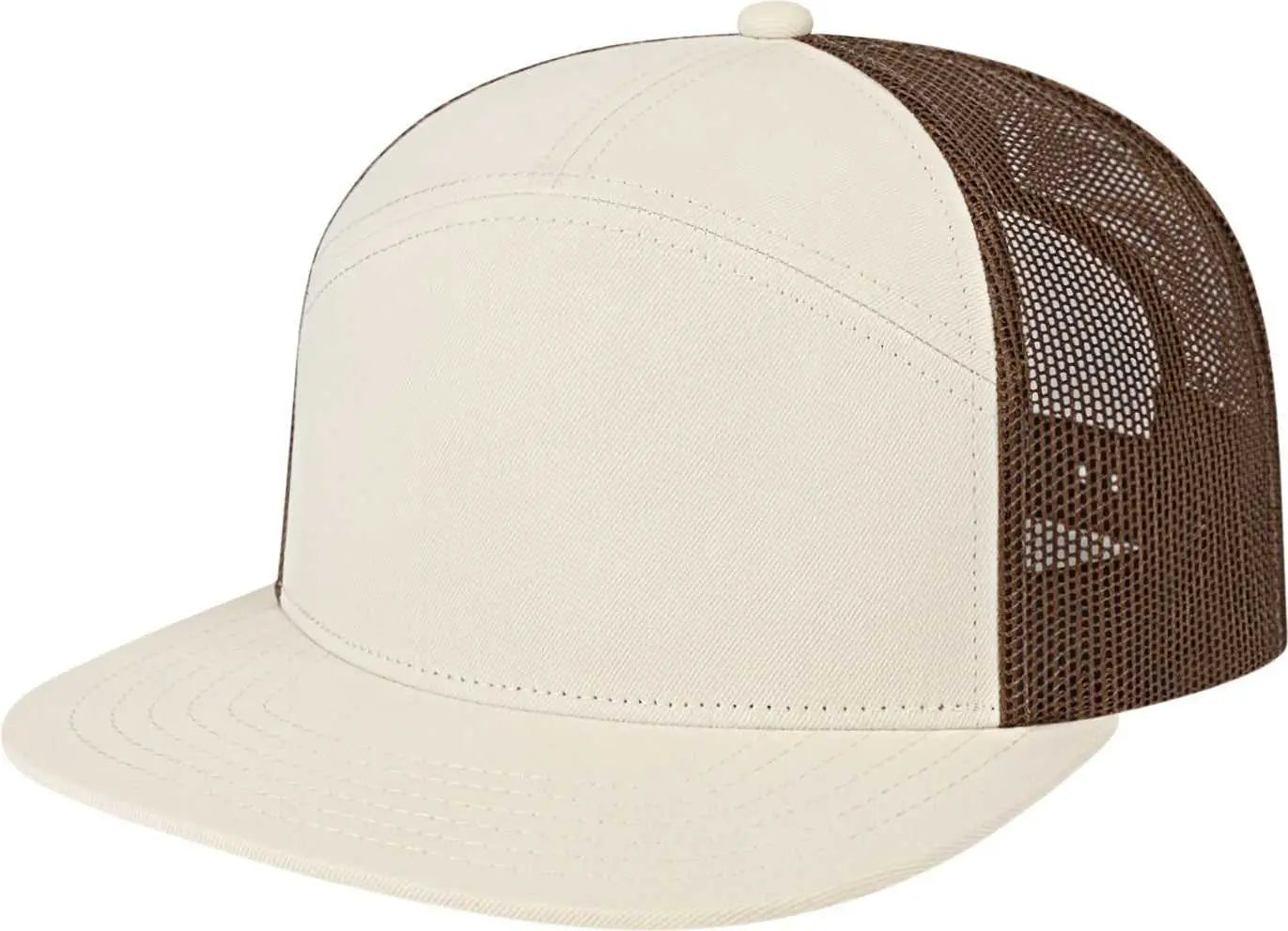 Cap America i3057 7 Panel Trucker Mesh Back Cap Stone Brown Stone Brown / One Size Fits Most