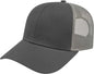 Cap America I3115 Low Profile Trucker with Modified Flat Bill Cap Charcoal Gray Dark Gray Gray / Youth