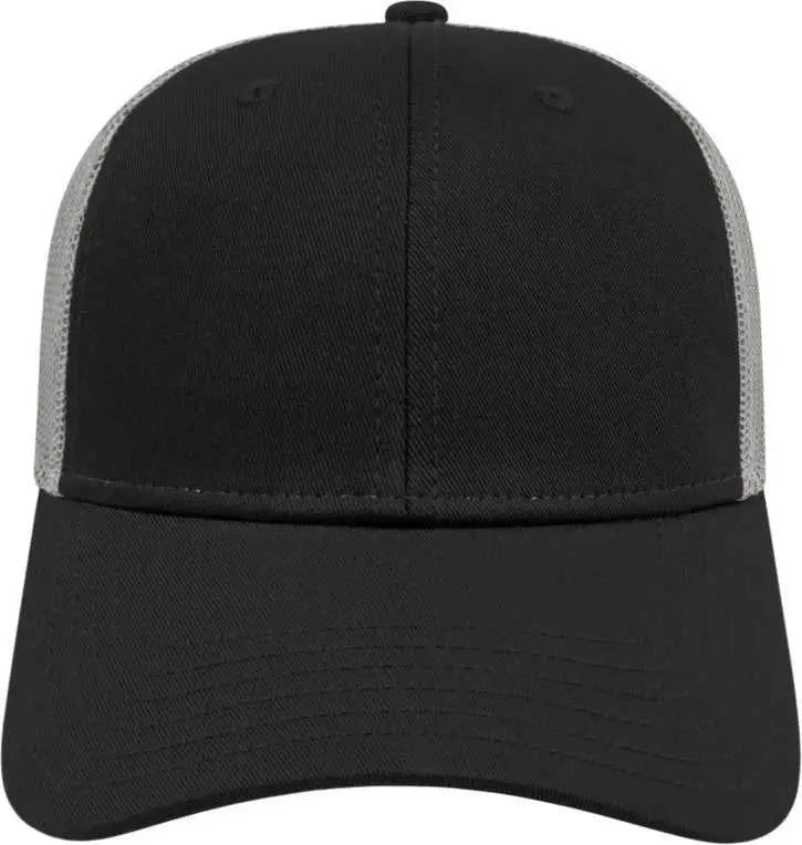 Cap America I3115 Low Profile Trucker with Modified Flat Bill Cap - Maroon Gray