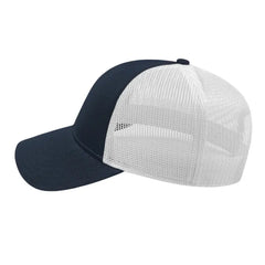 Cap America I3115 Low Profile Trucker with Modified Flat Bill Cap - Orange White