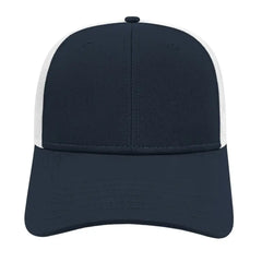 Cap America I3115 Low Profile Trucker with Modified Flat Bill Cap - Orange White