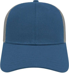 Cap America I3115 Low Profile Trucker with Modified Flat Bill Cap Sea Blue Gray
