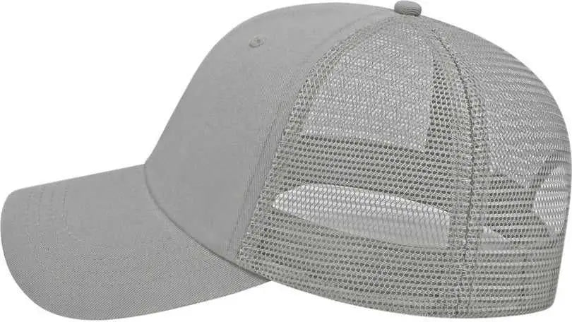 Cap America i5009 Value Washed Chino Twill Mesh Back Cap - Gray - Gray / One Size Fits Most