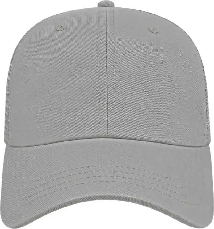 Cap America i5009 Value Washed Chino Twill Mesh Back Cap - Gray - Gray / One Size Fits Most