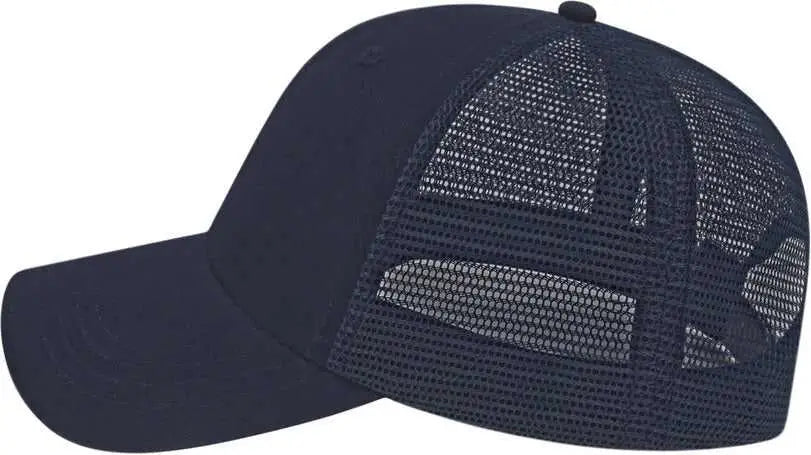 Cap America i5009 Value Washed Chino Twill Mesh Back Cap - Navy - Navy / One Size Fits Most